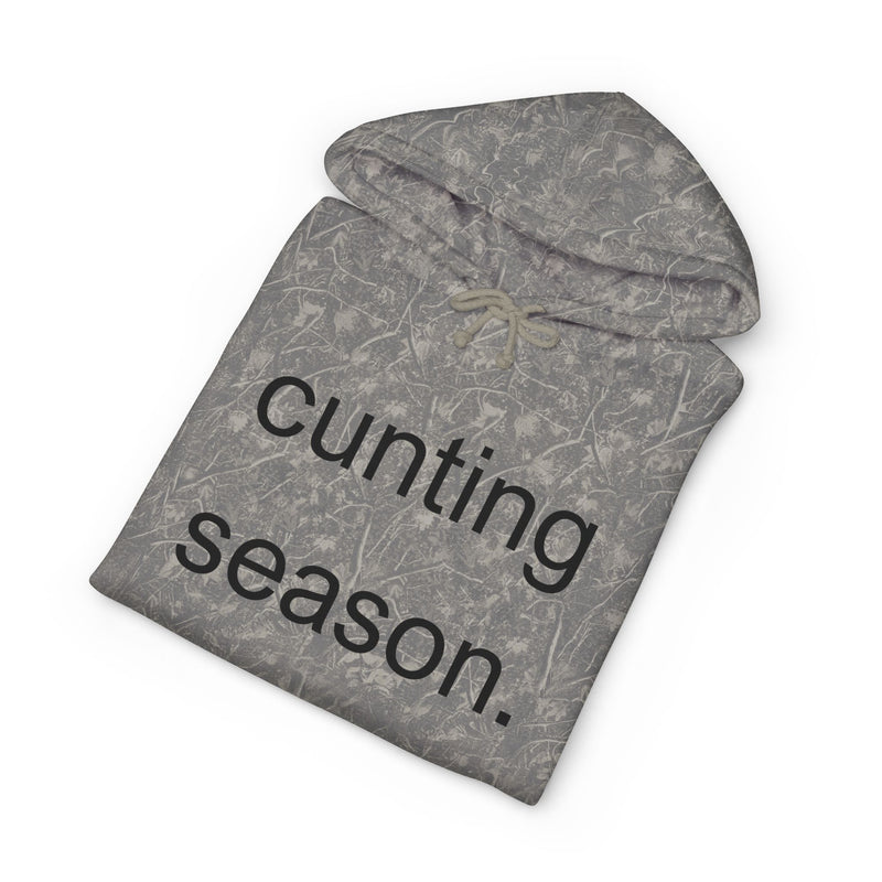 Statement Hoodie "Cunting Season" Minimalist Text Graphic Hooded Sweatshirt