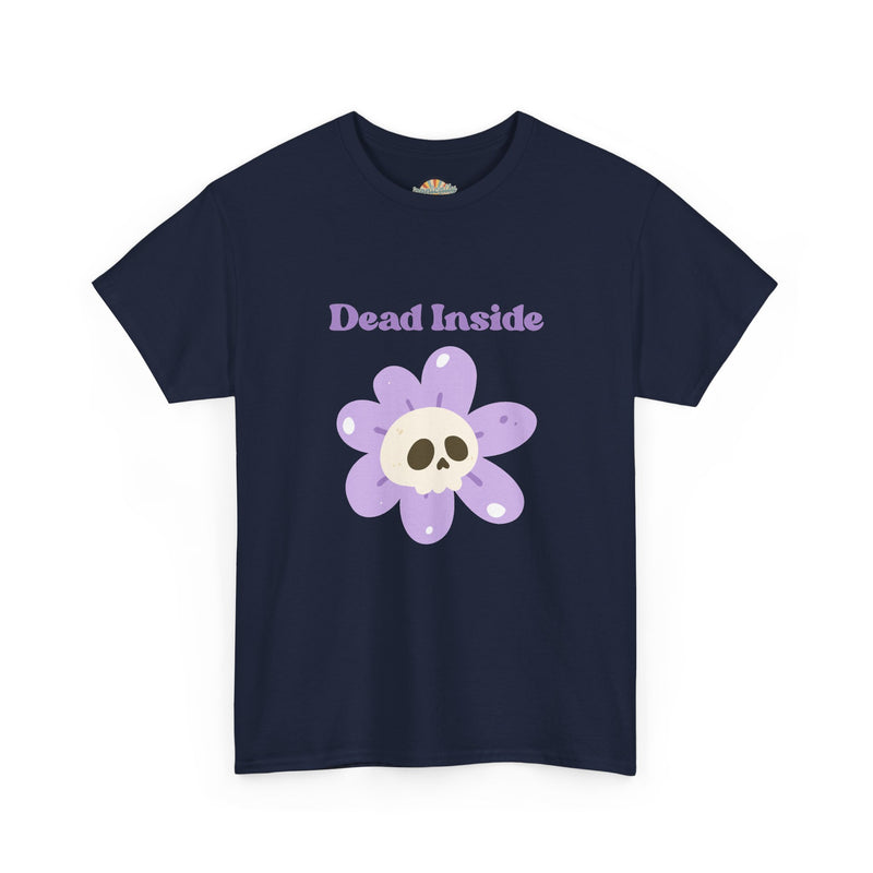 Graphic Tee — "Dead Inside" Skull Flower Mental Health Awareness T-Shirt