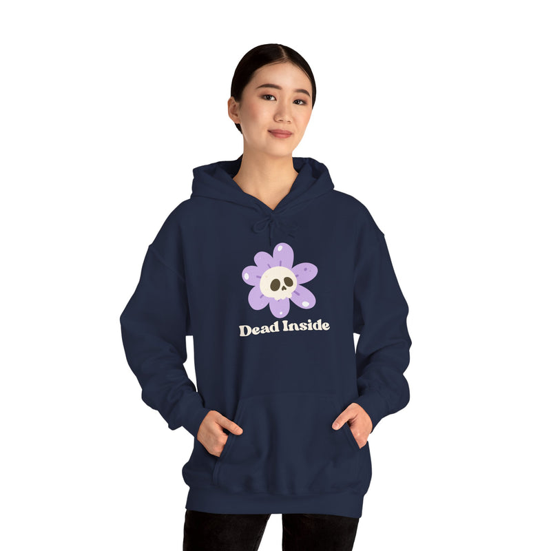 Graphic Floral Skull Hoodie "Dead Inside" - Unisex Heavy Blend™ Hooded Sweatshirt