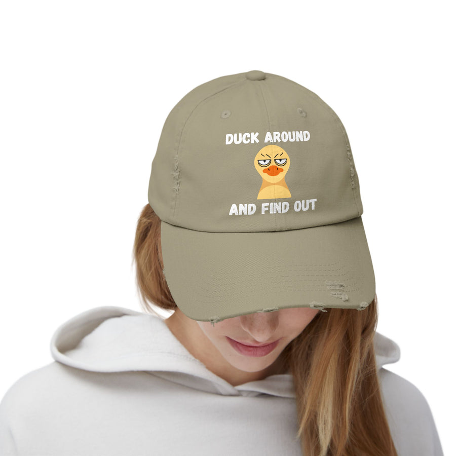 Baseball Hat "Duck Around and Find Out" Distressed Cap