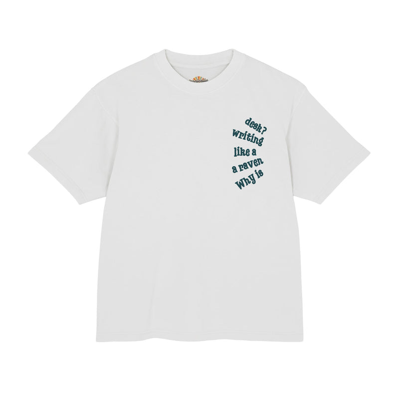 Wonderland Lane Seven Garment Dyed Urban Heavy Graphic Tee – “Why is a Raven Like a Writing Desk"