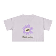 Dead Inside Floral Skull Crop Tee — Women's Graphic T-Shirt Top