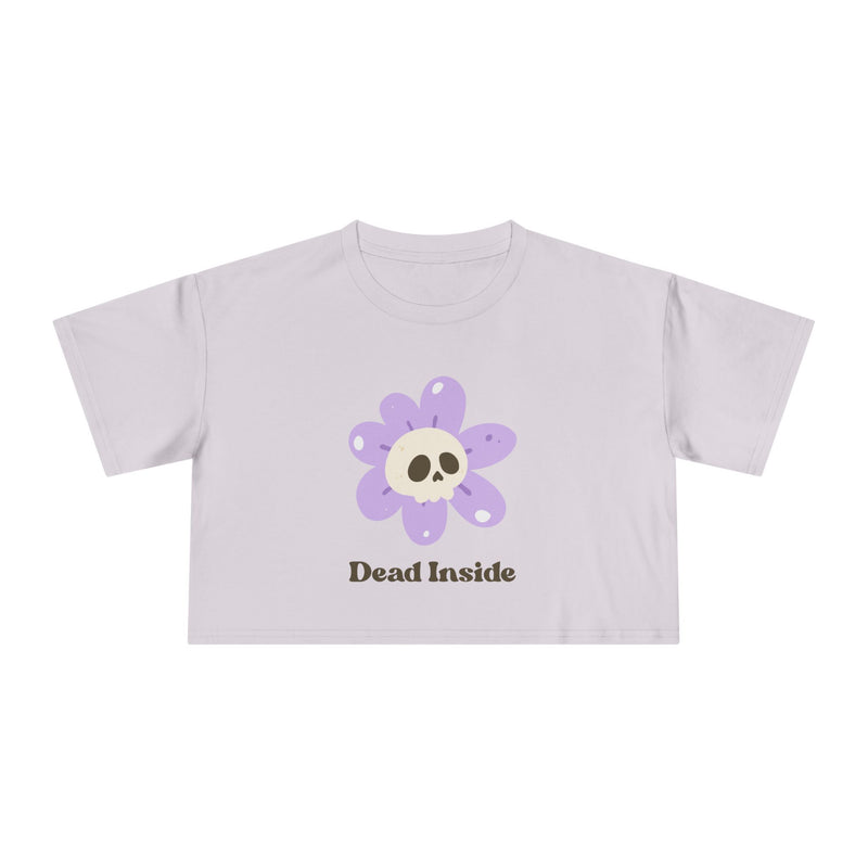 Dead Inside Floral Skull Crop Tee — Women's Graphic T-Shirt Top