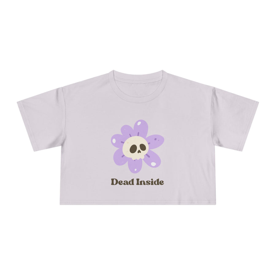 Dead Inside Floral Skull Crop Tee — Women's Graphic T-Shirt Top