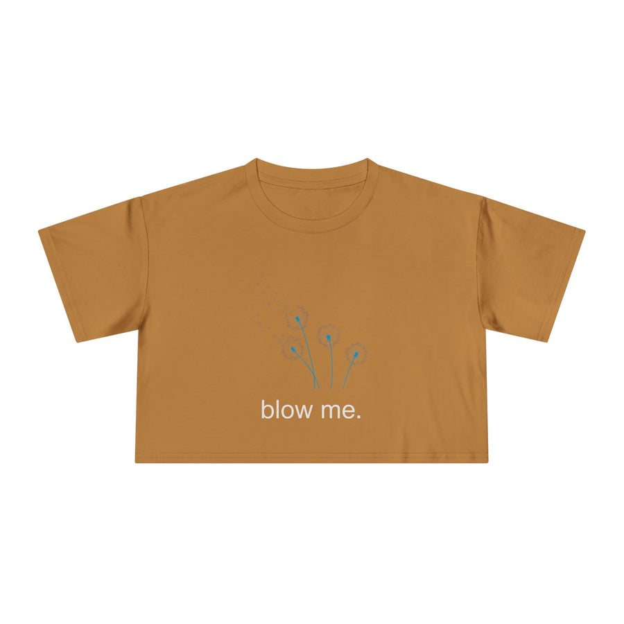Crop Tee — Dandelion 'blow me.' Graphic T-Shirt Top