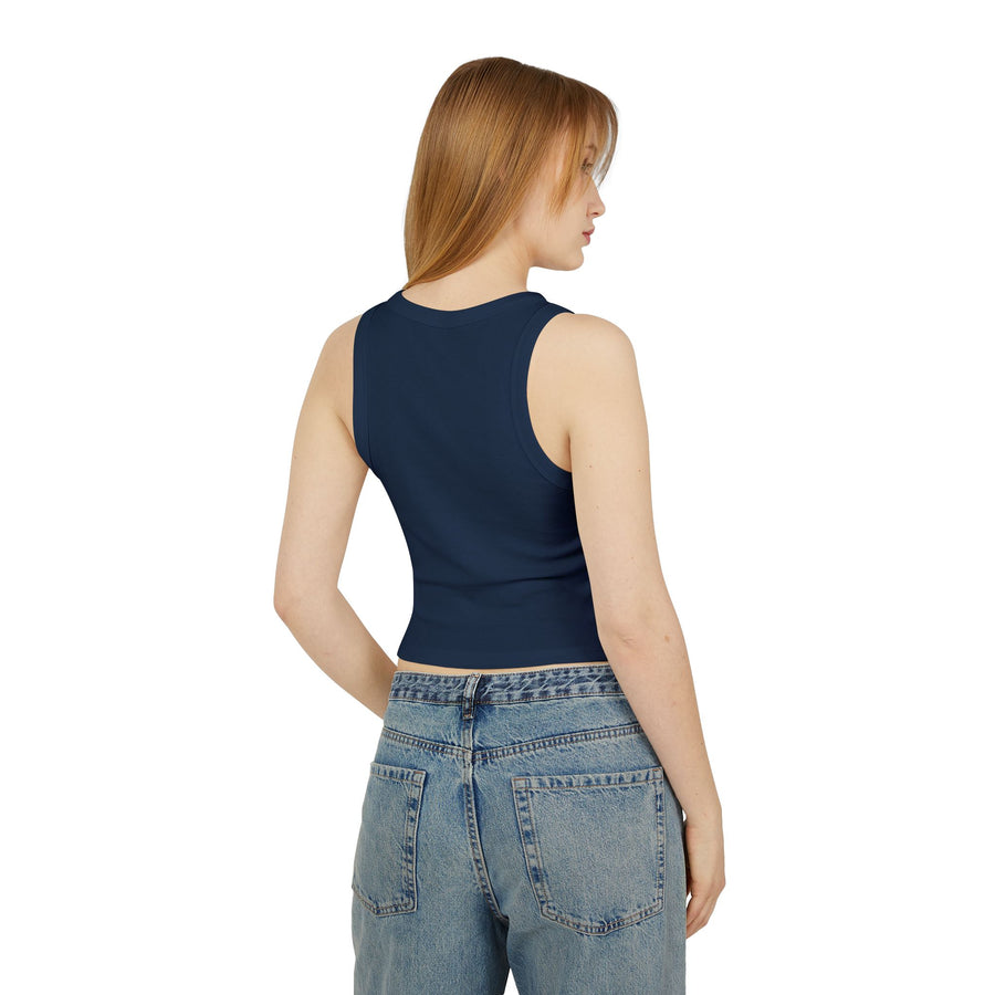 Blow Me Dandelion Tank Top — Women's Crop Racerback Graphic Tank