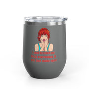 Pop Art Wine Tumbler - "I Need to Teach My Facial Expressions to Use Their Inside Voice" Stainless Steel 12oz