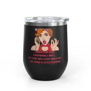 Responsible Adult Pop Art Wine Tumbler - Stainless Steel 12oz