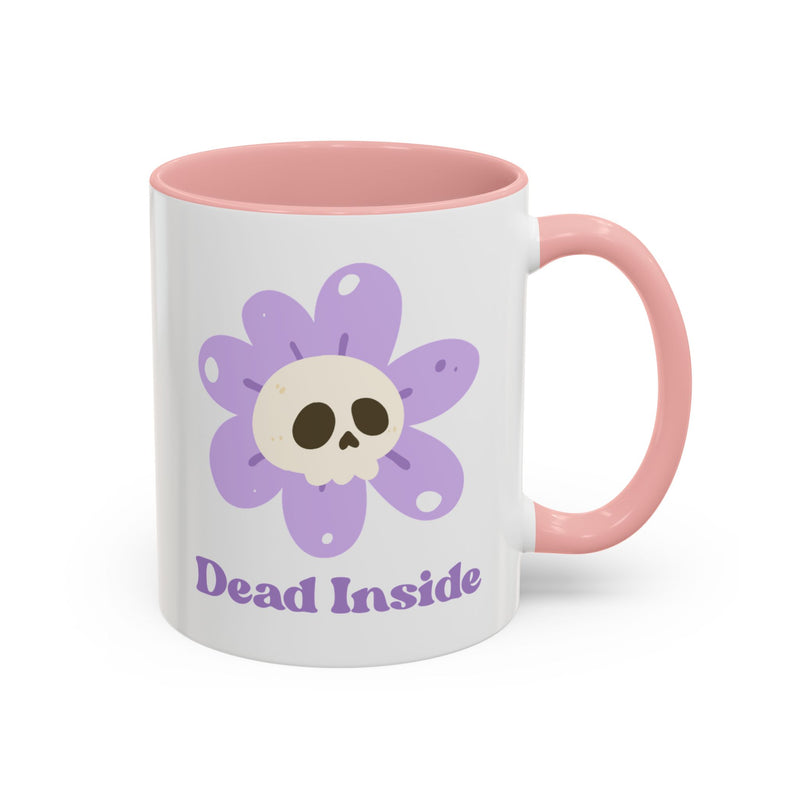 Coffee or Tea Mug — "Dead Inside" Floral Skull Accent Mug