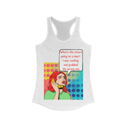 Return Policy on a Man - Women's Ideal Racerback Tank