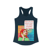 Return Policy on a Man - Women's Ideal Racerback Tank