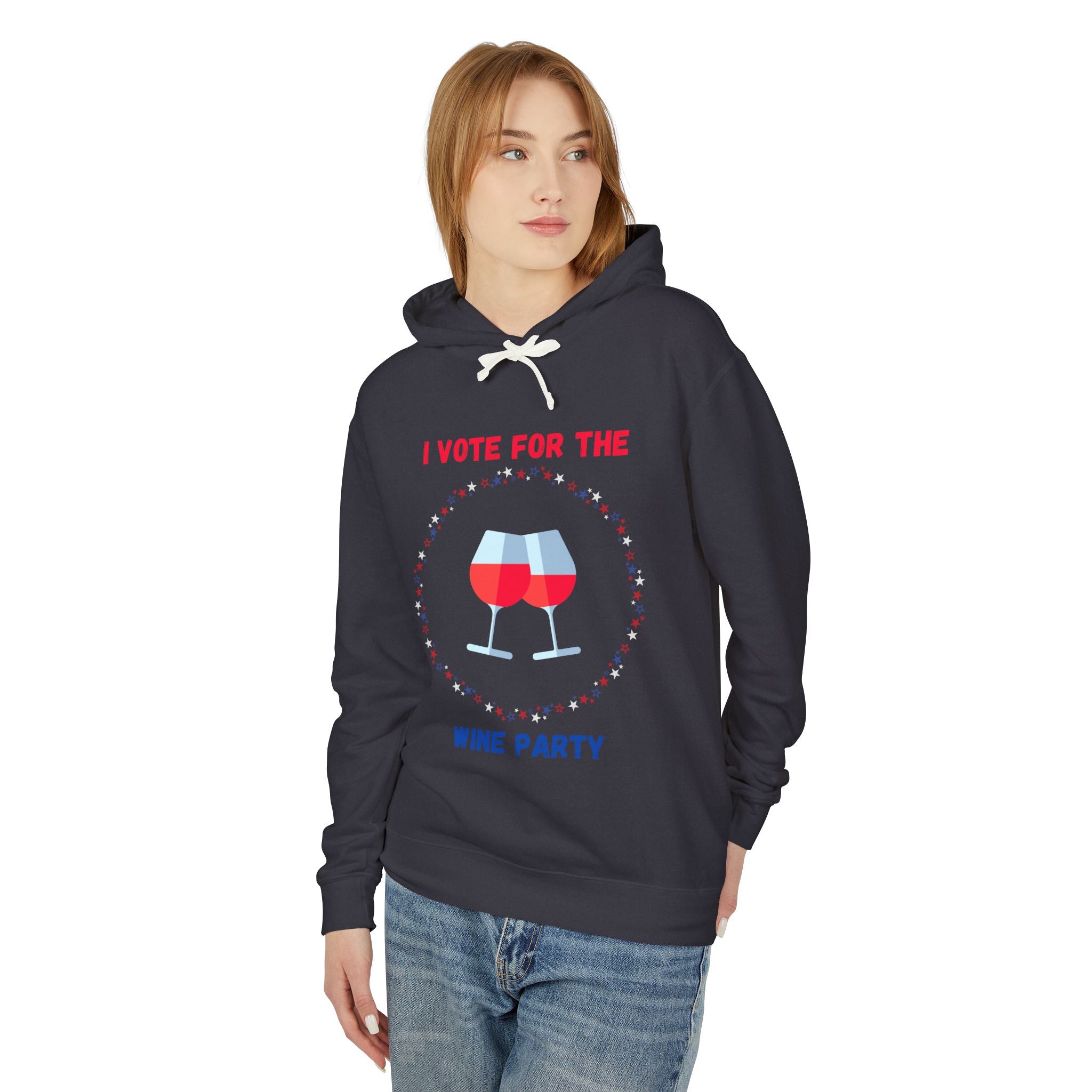 Wine Party - Unisex Lightweight Hooded Sweatshirt