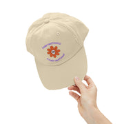 Kinda Emotionless Kinda Emotional Distressed Cap — Floral Skull Baseball Hat