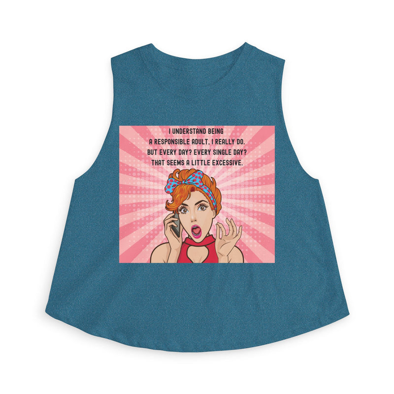 Crop Top - Retro Pop Art "I Understand Being A Responsible Adult..." Graphic Tank