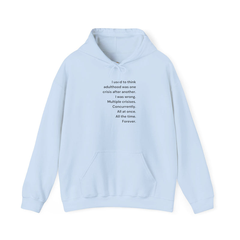 Graphic Text Hoodie — 'Adulthood' Hooded Sweatshirt