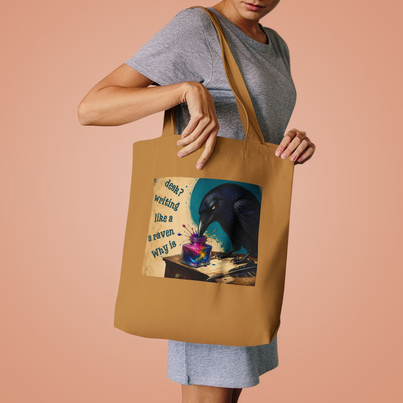 Wonderland "Why is a Raven Like a Writing Desk?" Cotton Tote Bag