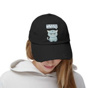 Sassy Cat Distressed Cap — "Tell Me To Smile One More Time" Baseball Hat