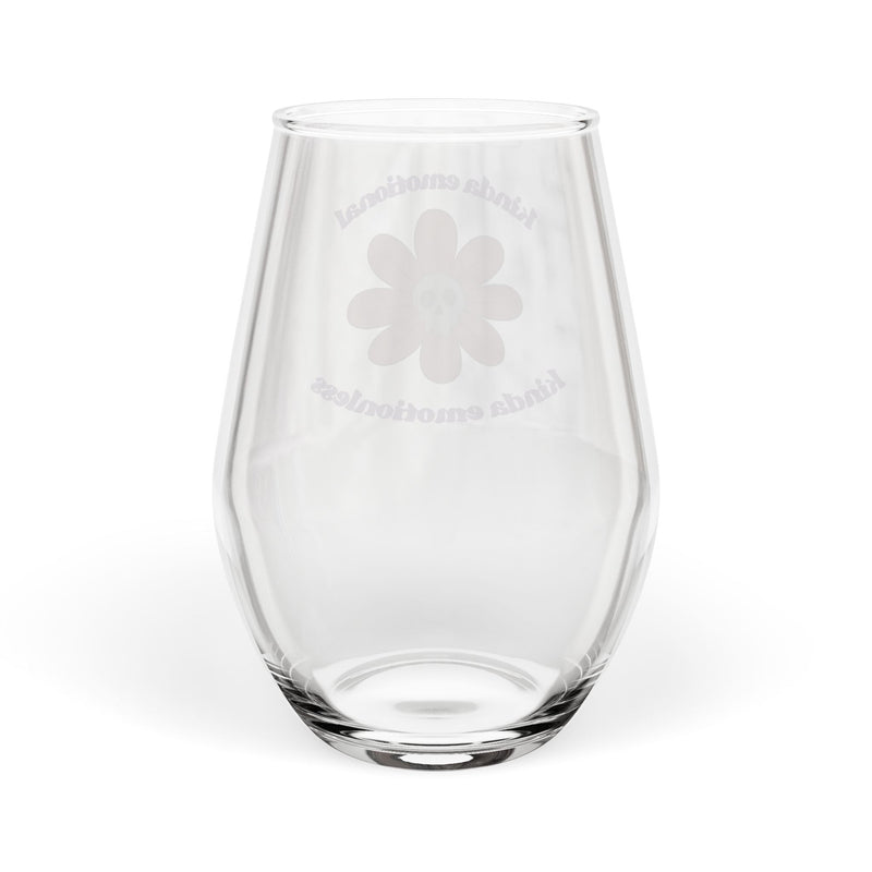 Floral Skull Stemless Wine Glass – Kinda Emotional, Kinda Emotionless