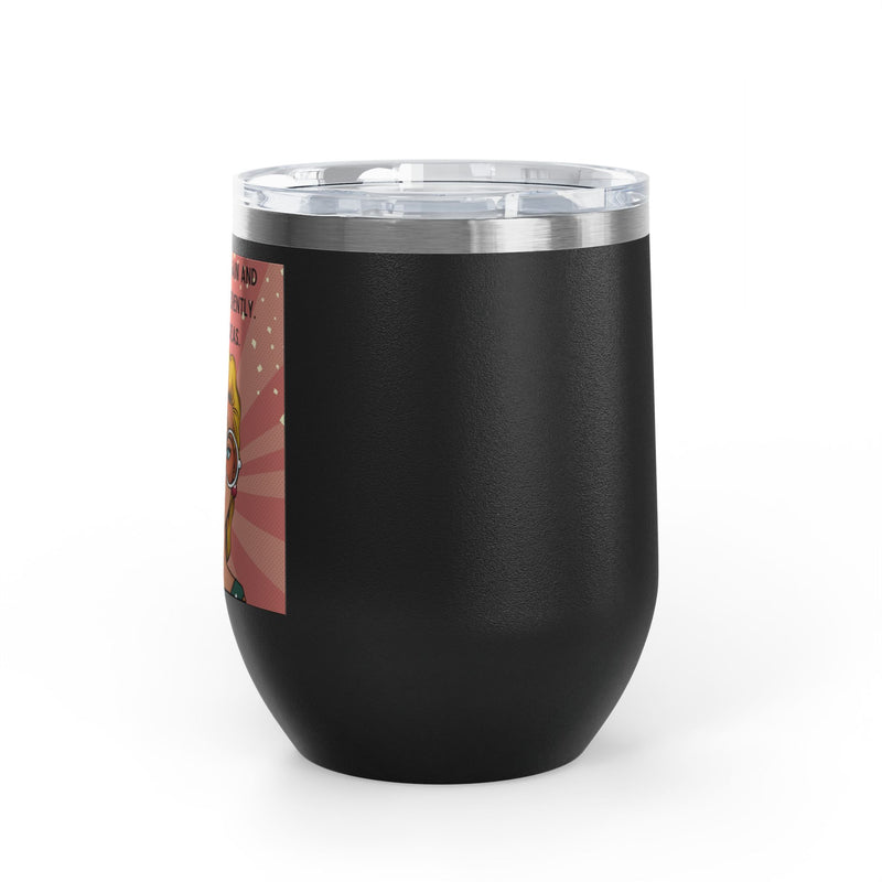 Retro Pop Art "14 Again" Insulated Stainless Steel 12oz Wine Tumbler