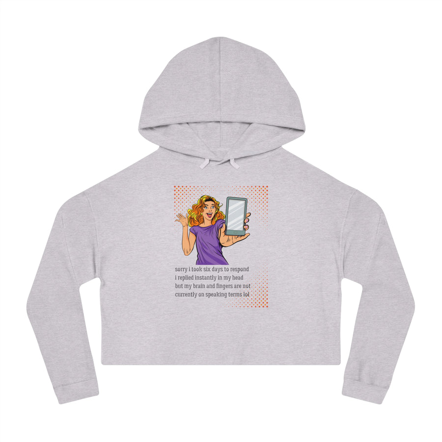 Message Delay  - Women’s Cropped Hooded Sweatshirt