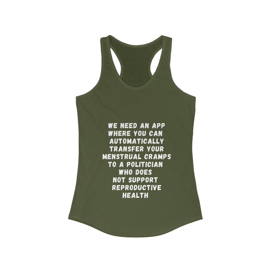 Transfer Menstrual Cramps - Women's Ideal Racerback Tank