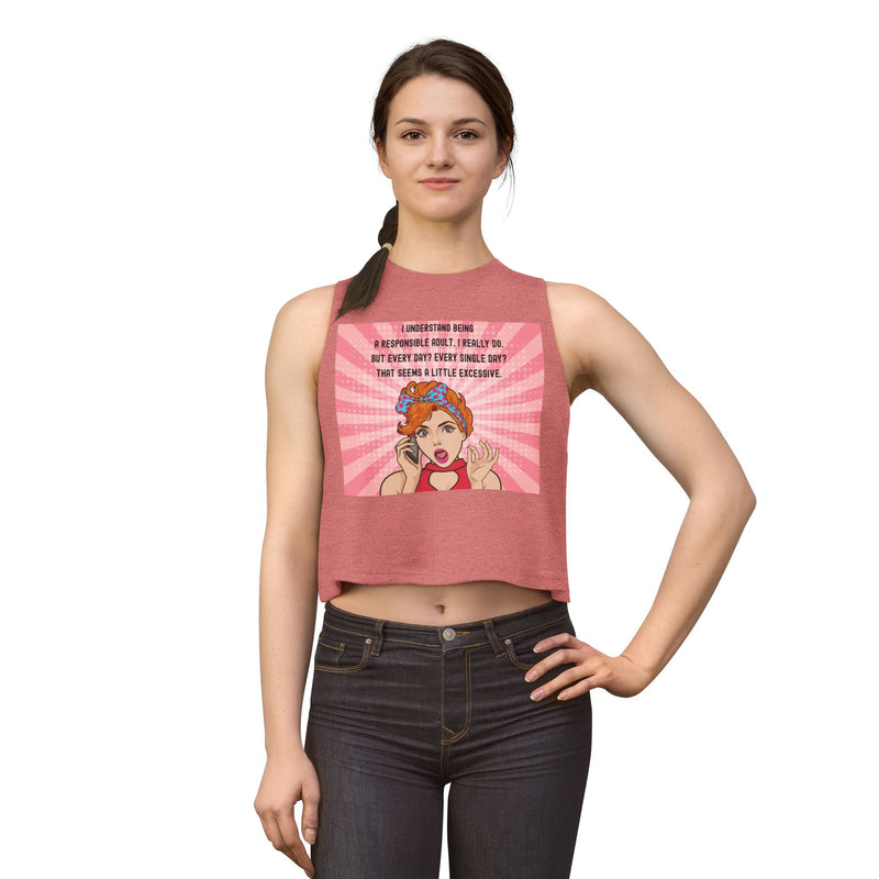 Crop Top - Retro Pop Art "I Understand Being A Responsible Adult..." Graphic Tank