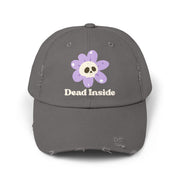 Dead Inside Skull Flower Distressed Cap — Baseball Hat