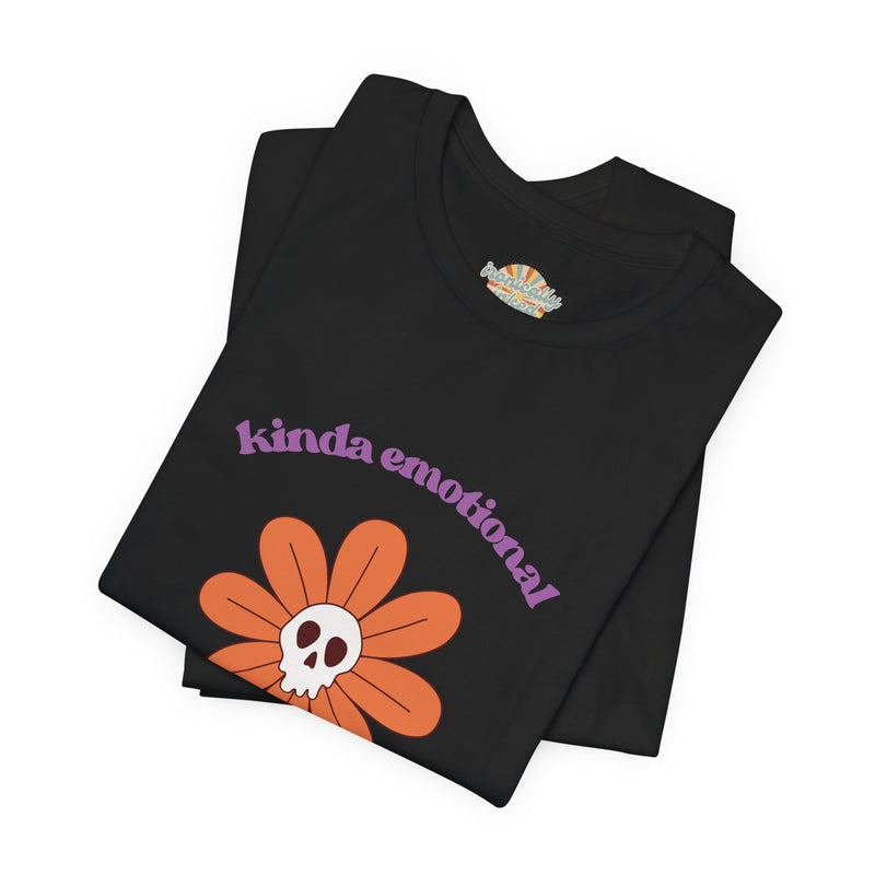 Graphic Tee - Kinda Emotionless Kinda Emotional Floral Skull Mental Health Awareness T-Shirt