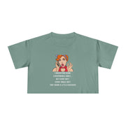 Women's Crop Top T-Shirt — Retro Pop Art 'Being Responsible Every Day?' Graphic Crop Tee