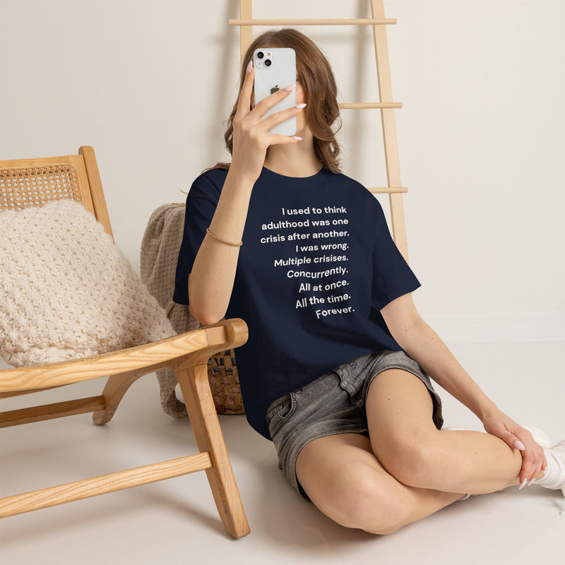 Minimalist Text Tee — 'Adulthood' Graphic T-Shirt