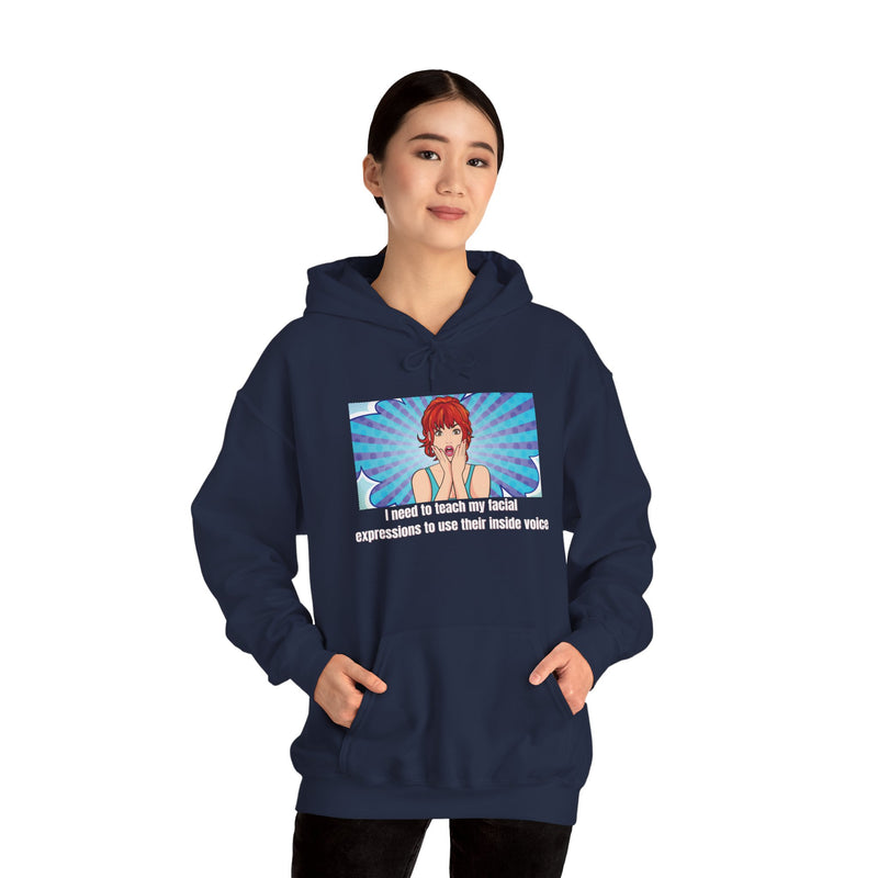 Pop Art Hoodie — 'Facial Expressions' Graphic Hooded Sweatshirt