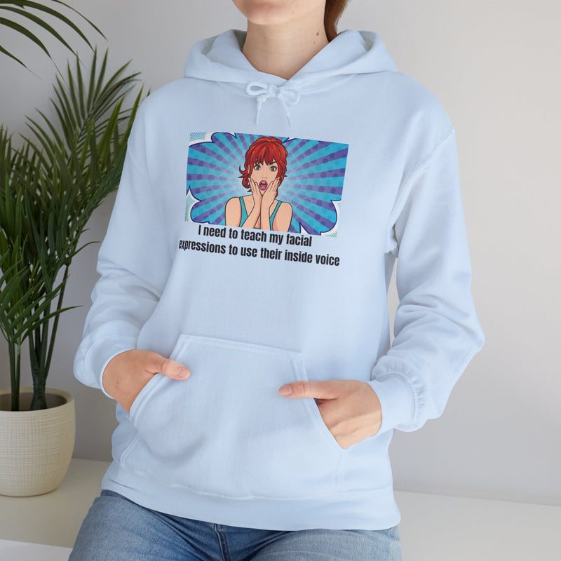 Pop Art Hoodie — 'Facial Expressions' Graphic Hooded Sweatshirt