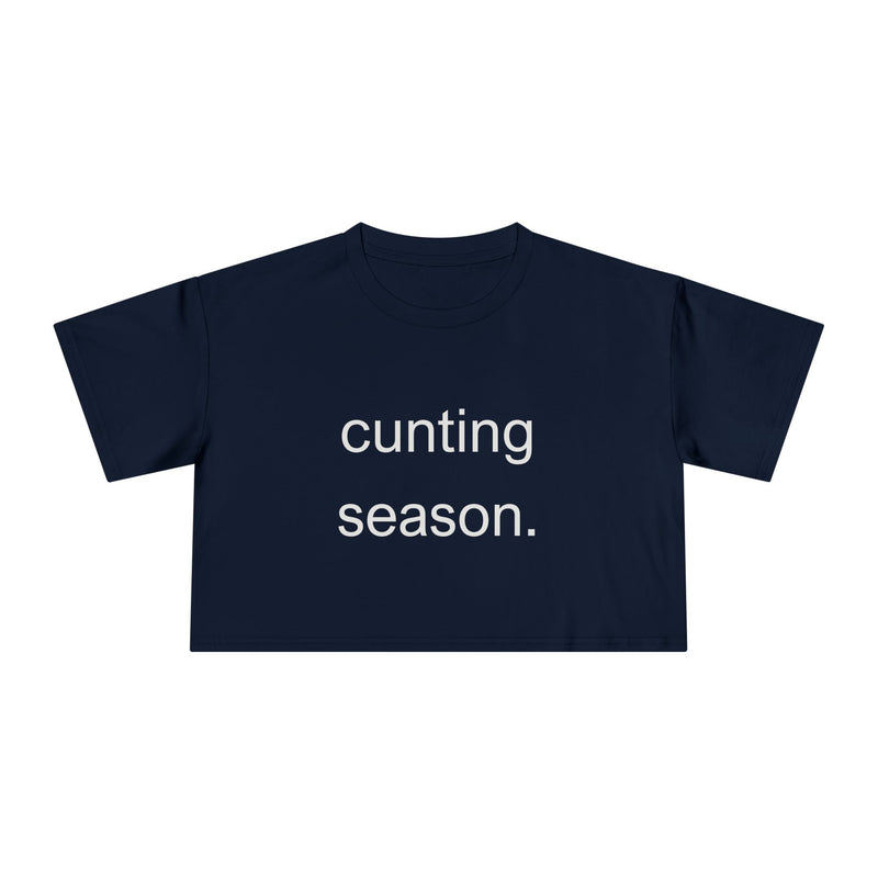 Statement Crop Tee — "Cunting Season" Subtle Minimalist Text T-shirt Top
