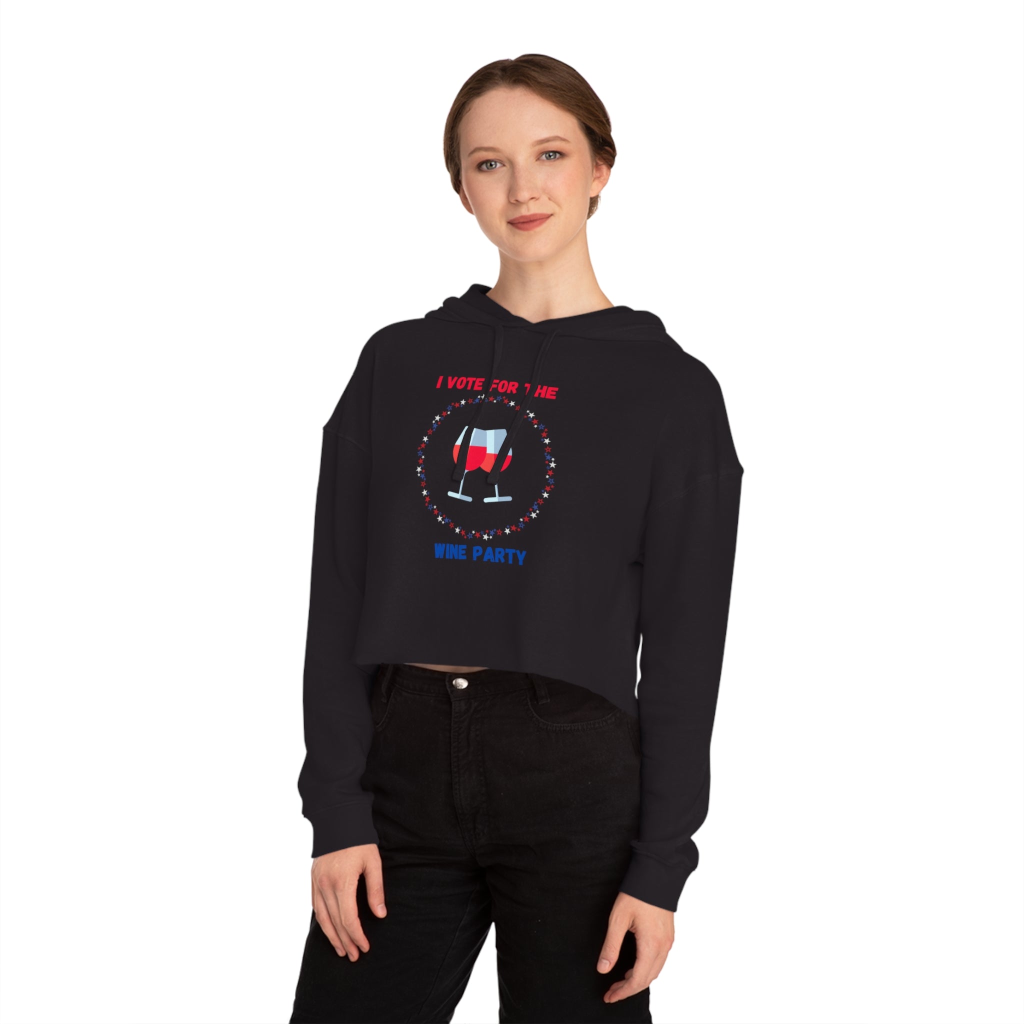 Wine Party - Women’s Cropped Hooded Sweatshirt