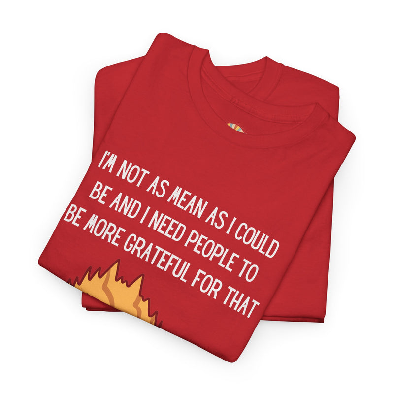 Sassy Cat Attitude T-Shirt — "I’m Not As Mean As I Could Be" Graphic Tee