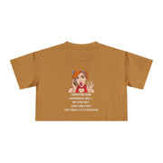 Women's Crop Top T-Shirt — Retro Pop Art 'Being Responsible Every Day?' Graphic Crop Tee