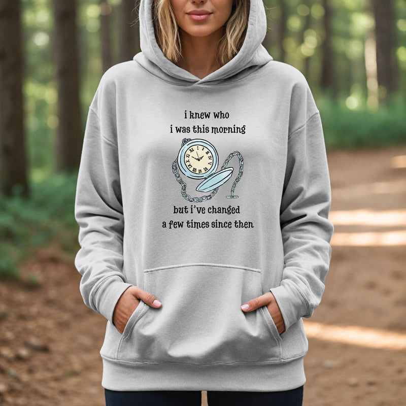 Wonderland Urban Heavyweight Graphic Hoodie "I Knew Who I Was This Morning"
