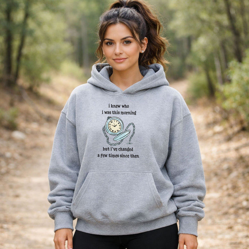 Wonderland Urban Heavyweight Graphic Hoodie "I Knew Who I Was This Morning"