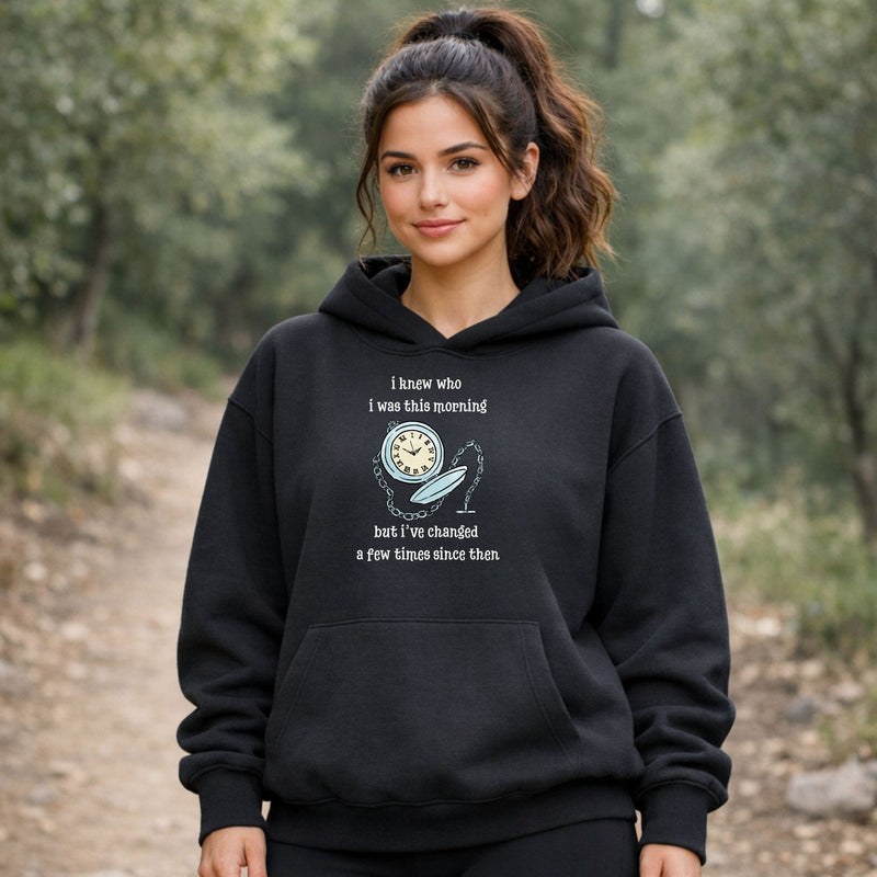 Wonderland Urban Heavyweight Graphic Hoodie "I Knew Who I Was This Morning"