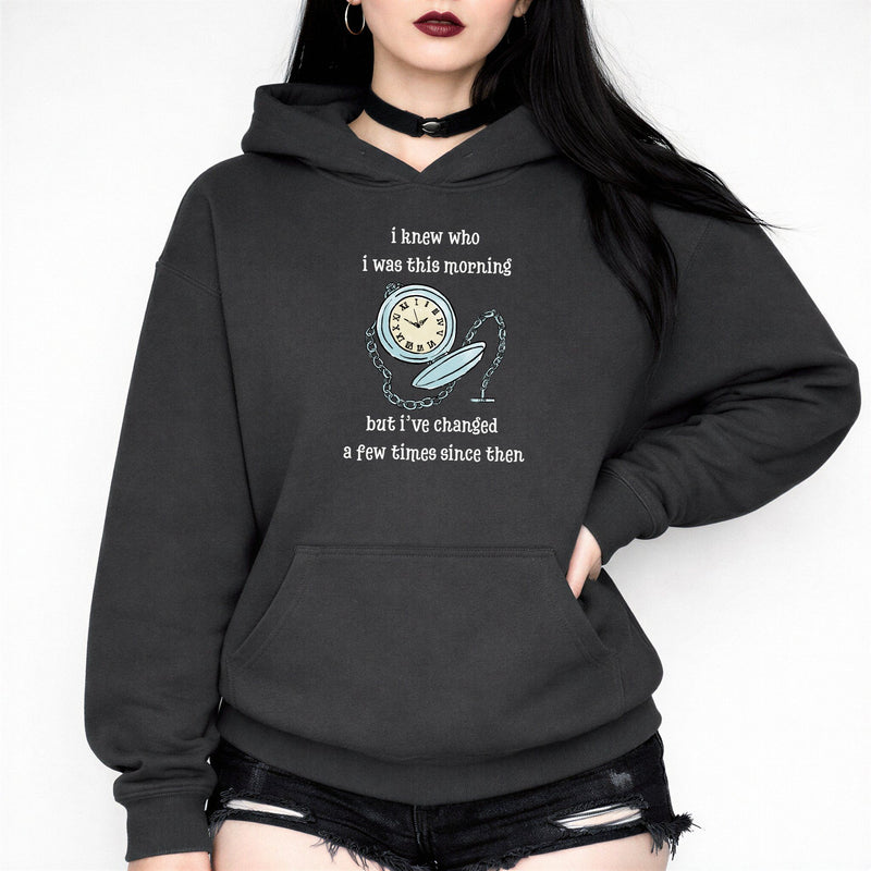 Wonderland Urban Heavyweight Graphic Hoodie "I Knew Who I Was This Morning"
