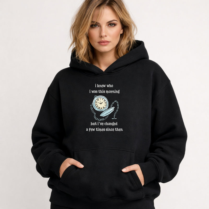 Wonderland Urban Heavyweight Graphic Hoodie "I Knew Who I Was This Morning"
