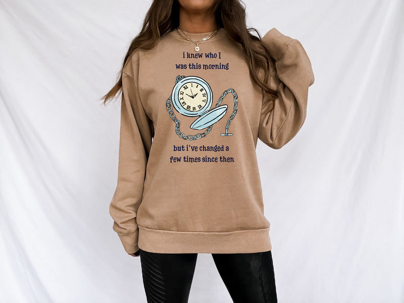 Wonderland Urban Garment Dyed Graphic Sweatshirt - "I Knew Who I Was This Morning"