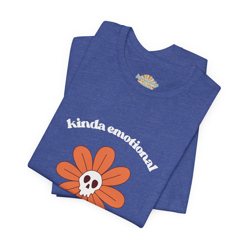 Graphic Tee - Kinda Emotionless Kinda Emotional Floral Skull Mental Health Awareness T-Shirt