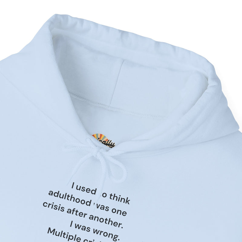 Graphic Text Hoodie — 'Adulthood' Hooded Sweatshirt