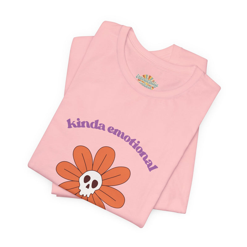 Graphic Tee - Kinda Emotionless Kinda Emotional Floral Skull Mental Health Awareness T-Shirt