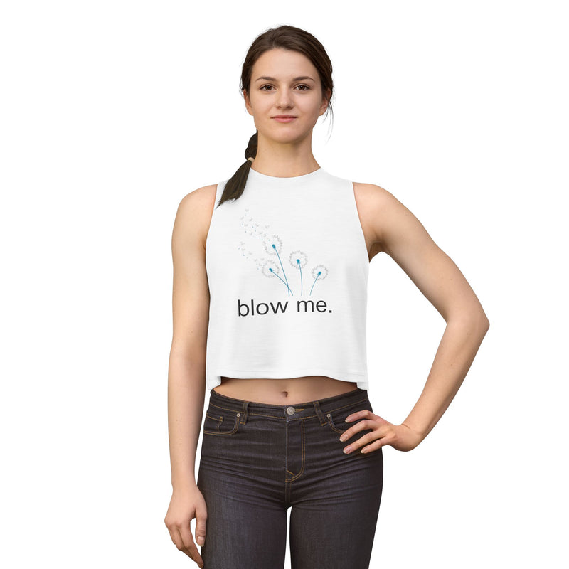 Festival Crop Top — Dandelion "blow me." Graphic Tank