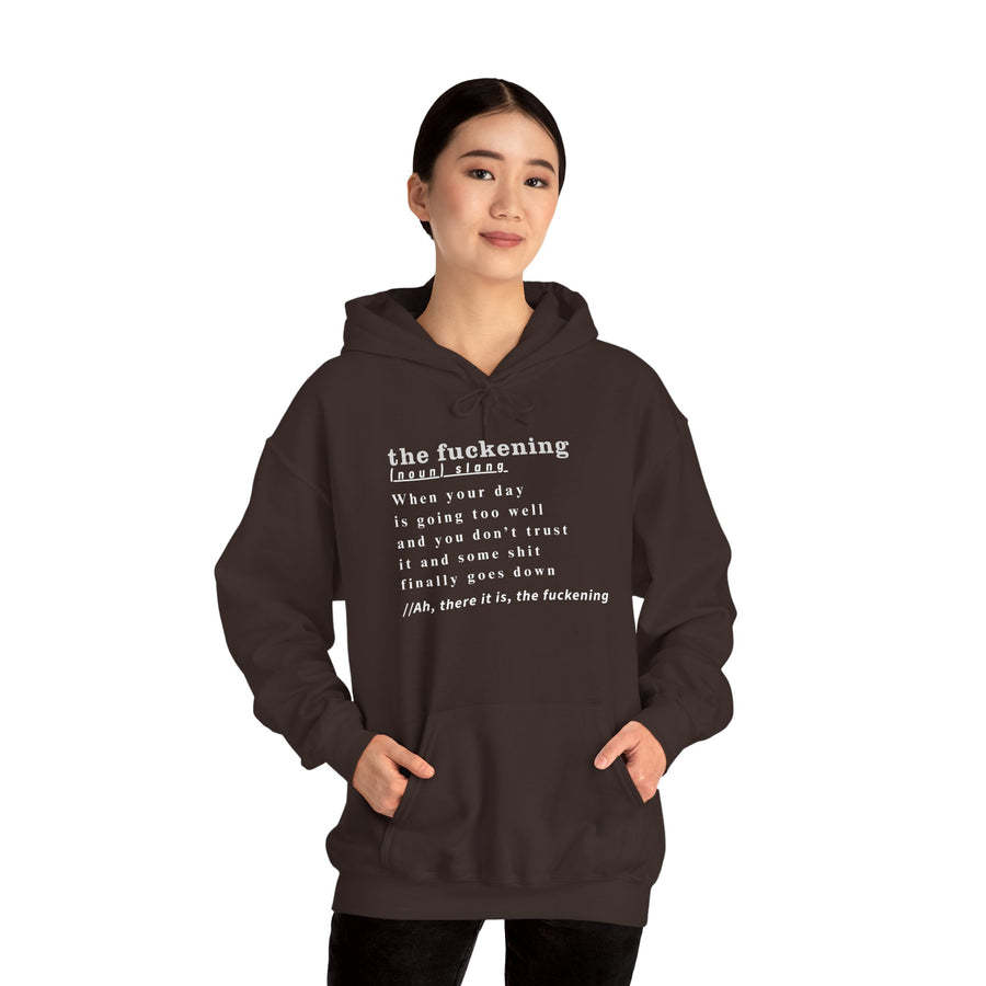 Graphic Hoodie — Minimalist 'the fuckening' Definition Hooded Sweatshirt