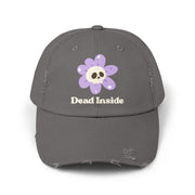 Dead Inside Skull Flower Distressed Cap — Baseball Hat
