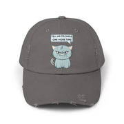 Sassy Cat Distressed Cap — "Tell Me To Smile One More Time" Baseball Hat