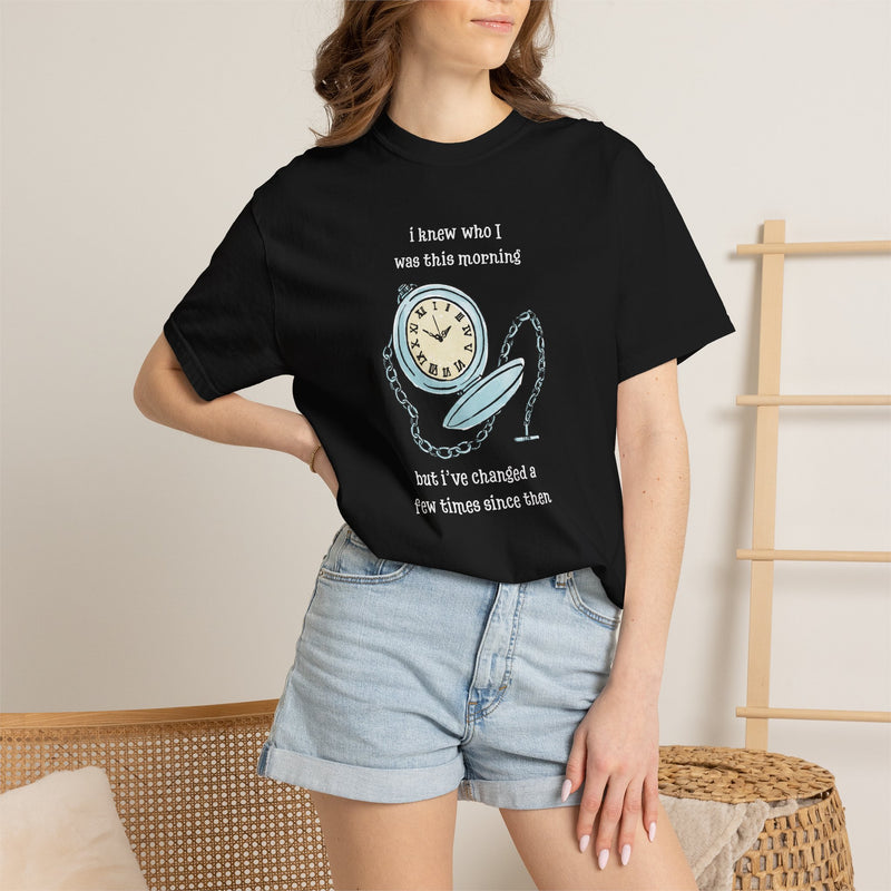 Wonderland Comfort Colors 1717 “I Knew Who I Was This Morning” Graphic T-Shirt